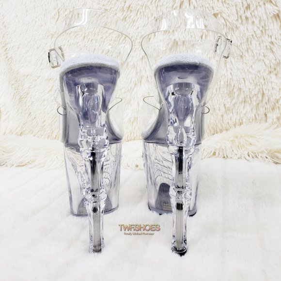 Rapture Clear Skull & Bones Platform 8" Heels - Picture 7 of 15